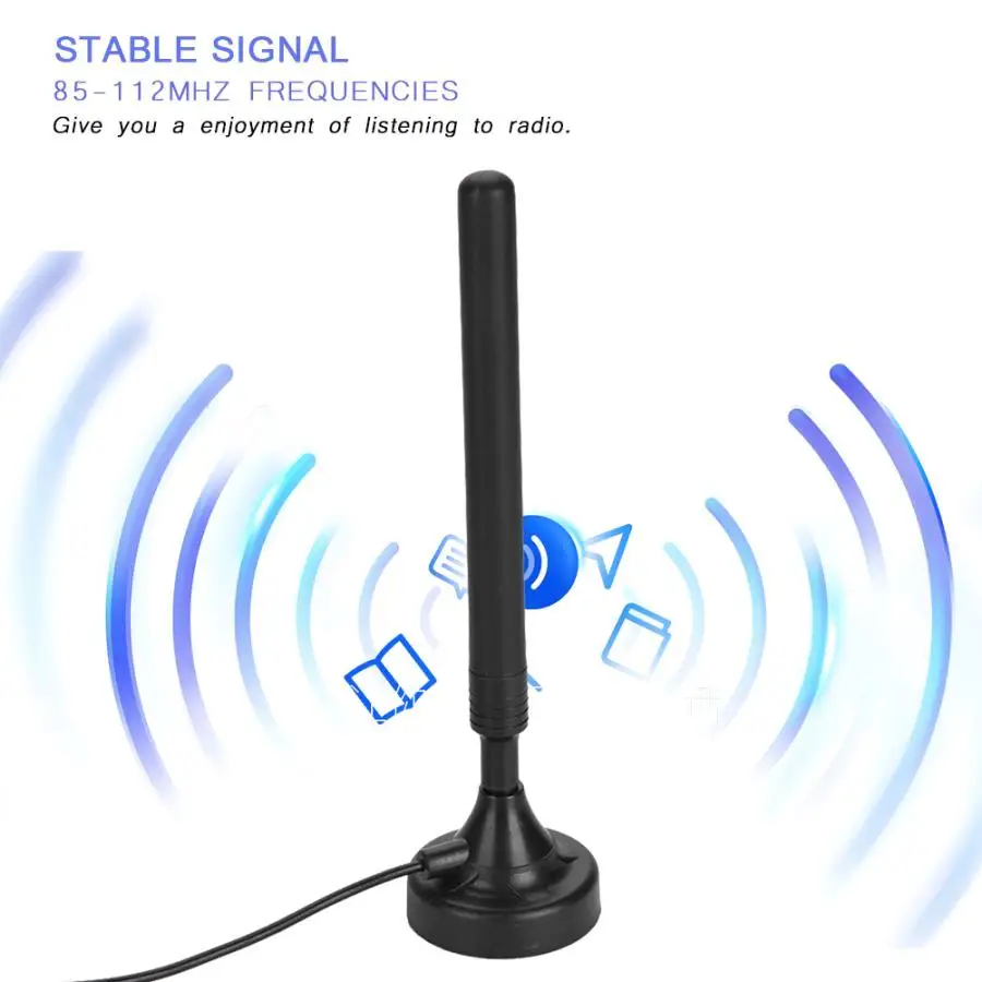 Antenne radio FM à gain élevé 25dB pour usage domestique, sensibilité 85-112Mhz, amplificateur USB avec réception de signal améliorée