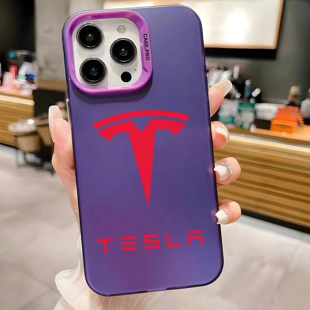 New Energy Driving T-Tesla Phone Case For Samsung S24 S23 S22 S21 S20 PLUS Ultra Fe NOTE 20 Soft Luxury Colorful Shell