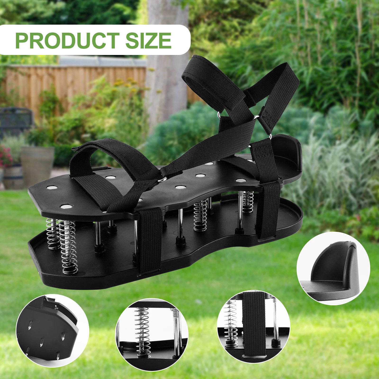 Lawn Aerator Shoes with Spring Base Automatic Leaf and Dirt Cleaning Adjustable Laces–Perfect for Lawn, Yard