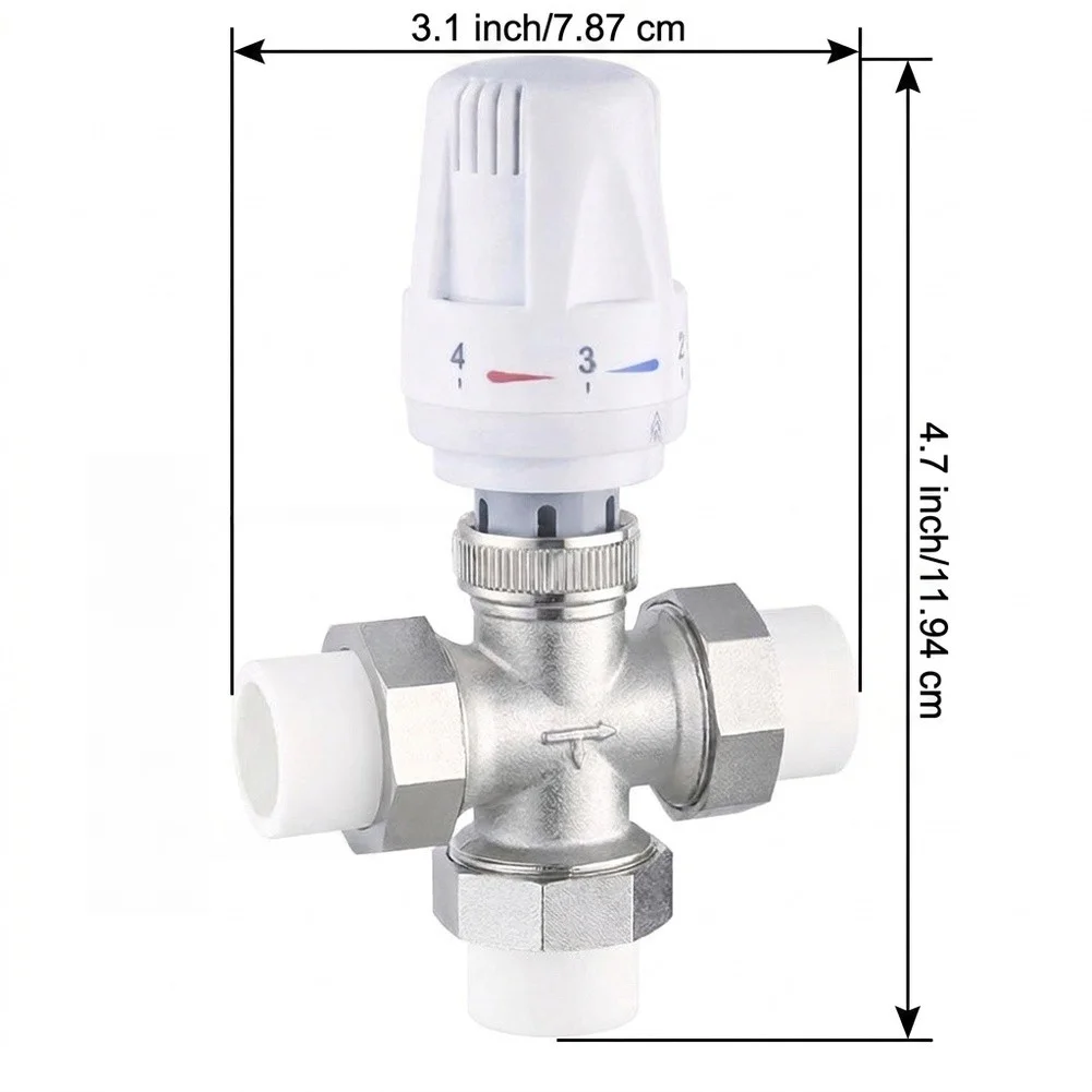 3-Way Brass Thermostatic Radiator Valve for Heating Systems - Leak-Proof & Energy Efficient Temperature Control
