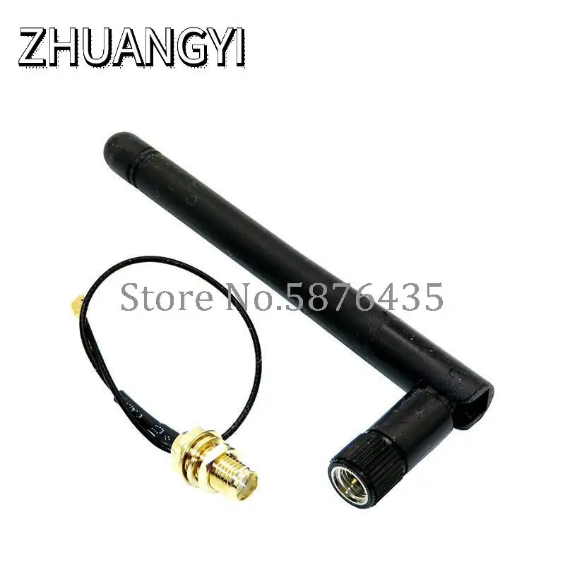 2.4GHz 3dBi WiFi 2.4g Antenna Aerial RP-SMA Male wireless router+ 17cm PCI U.FL IPX to RP SMA Male Pigtail Cable ESP8266 ESP32