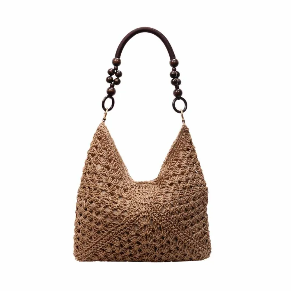 

Hollow Out Straw Woven Bag Beach Handbag Large Capacity Bohemian Beach Bag Bucket Bag Tote Bag Hollow Shoulder Bag Shopping