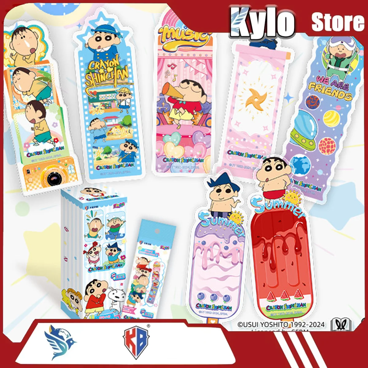 

Kabao Creative Crayons Shinken Summer Action Card Collectible Gift Box Set Collecting Gifts Long Strip Book Bookmark Card