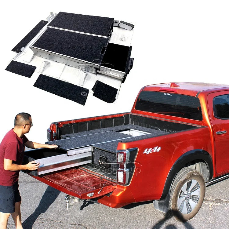 pickup steel truck bed tool storage box with drawers for ranger hilux tacoma drawer