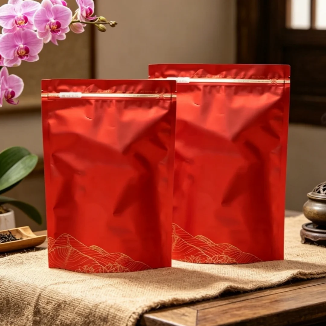 250g/500g Chinese Big Red Robe Tea Set Zipper Bags Wuyi Big Hong Pao Recyclable Sealing Packing Bag