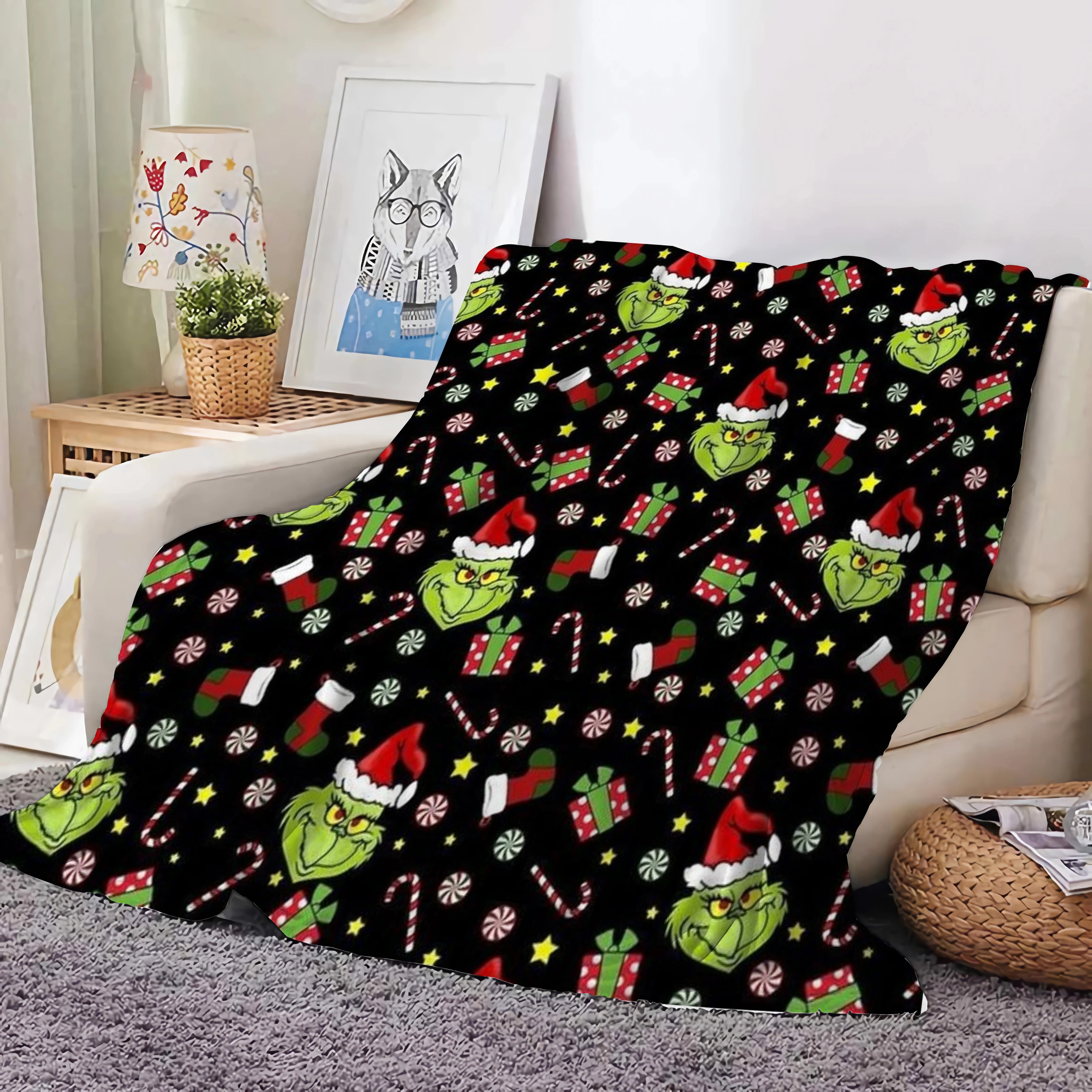 Natale verde Shaggy verde peloso mostro flanella coperta casa divano pausa pranzo coperta adulto regalo di natale coperte copertura pisolino