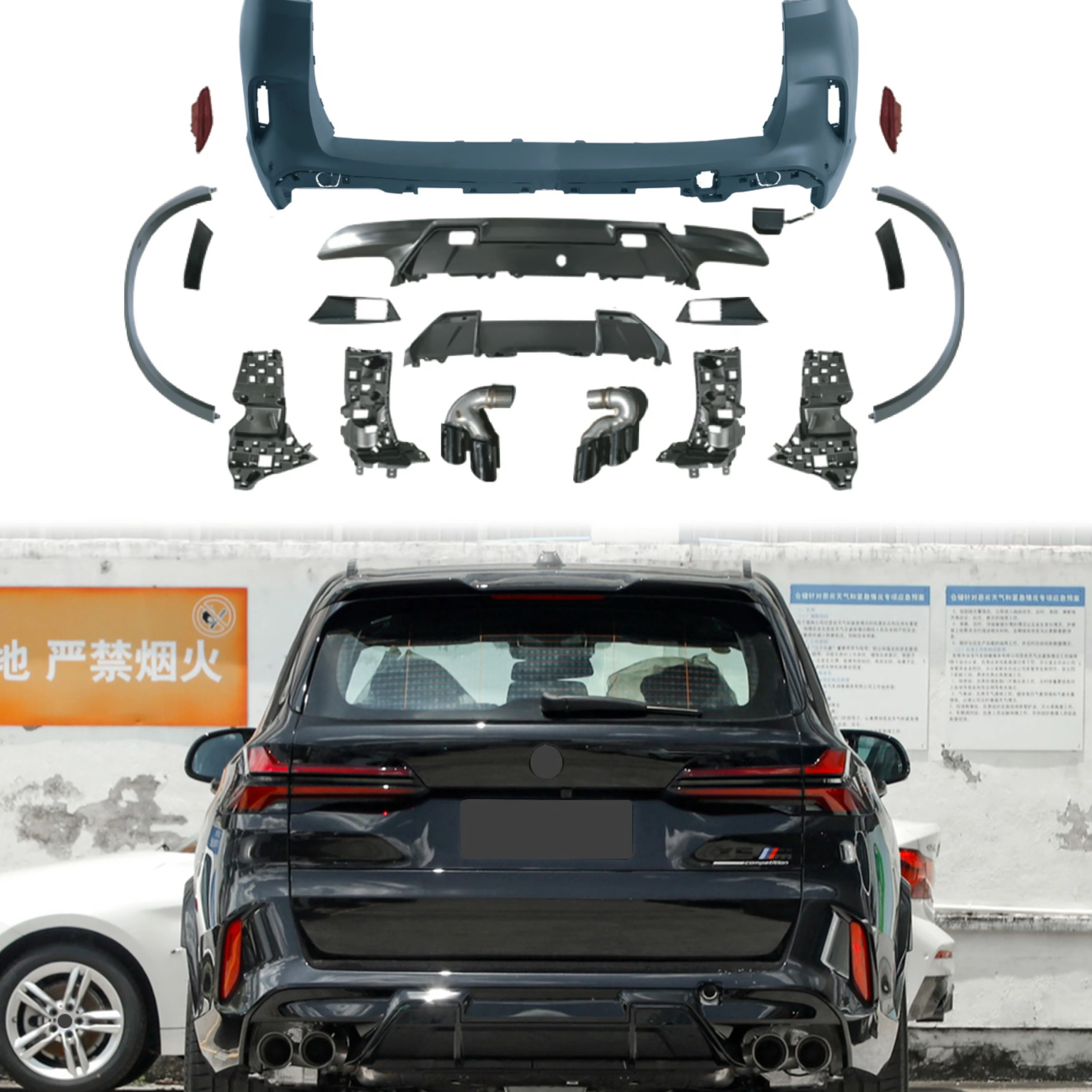 

Flying Wing New Design ABS Material Body Kit For X5 Series G05 Upgrade To G05 X5M 2023+ Rear Bumper Assembly Side Skirt With