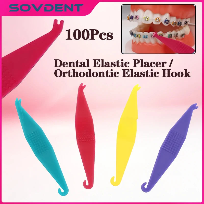 100Pcs Dental Orthodontic Elastic Placer For Braces Rubber Bands Ring Hook Dentistry Accessories for Ortho Appliance