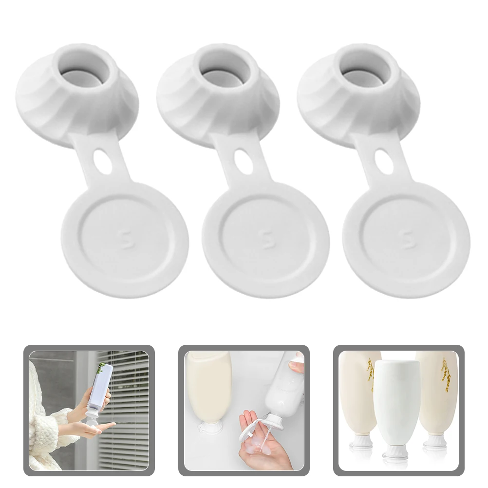 

3 Pcs Inverted Bottle Cap Jar Lid Covers for Shampoo Dispenser Lids Caps Condiment Replacement Jars Bathroom