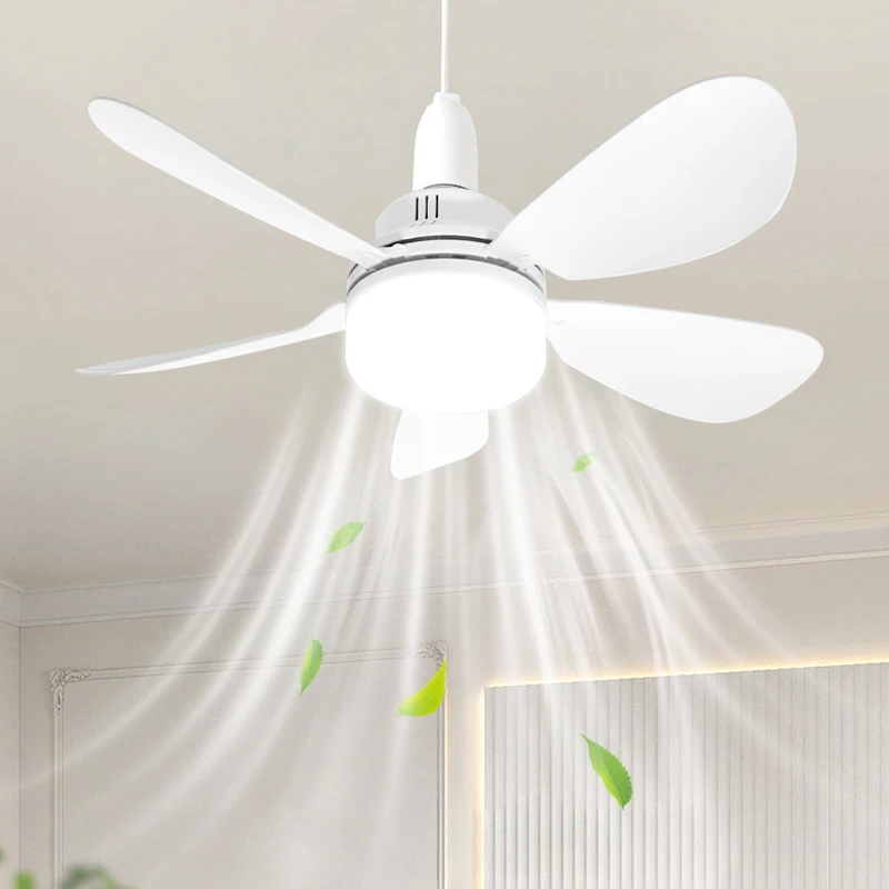 LED Ceiling Fan Light E27 With Remote Control 2-in-1 Fan Light for Dimming Living Room Study Household Use Child Room AC85-265V