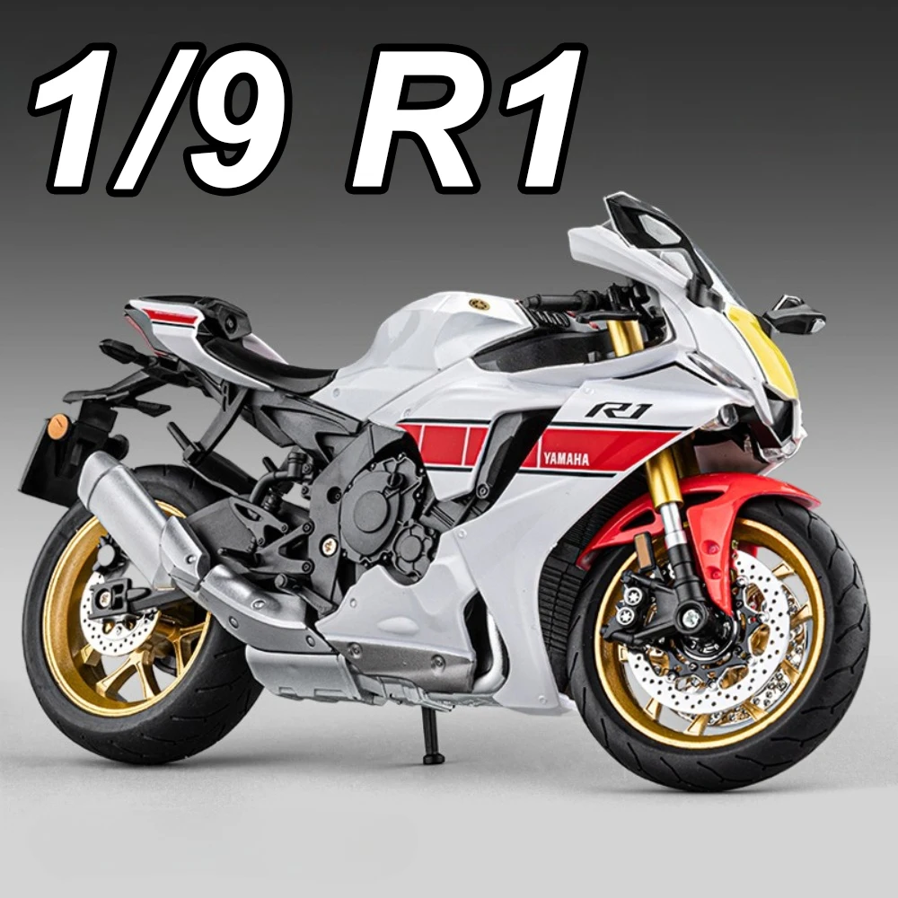 1:9 R1 Suzuki GSX-1000R Miniatur-Spielzeug-Motorrad-Druckguss-Automodell aus Legierung mit leichter Stoßdämpfung, Motorbick-Sammel-Hobbie