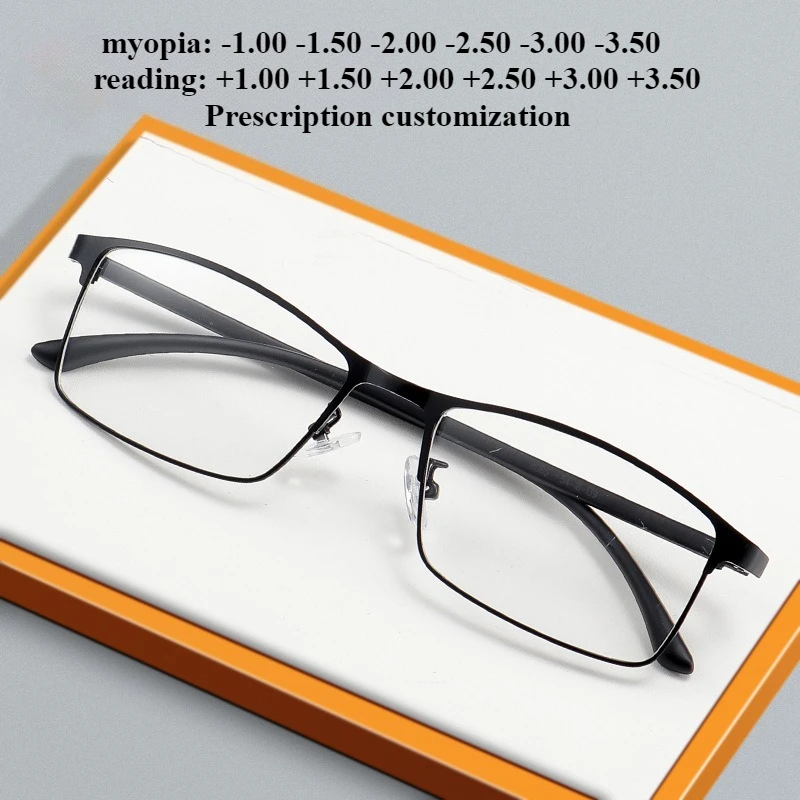 

Очки для чтения с защитой от синего света, мужские очки высокого качества, оправа для очков, линзы для близорукости, оптические линзы с очками по рецепту