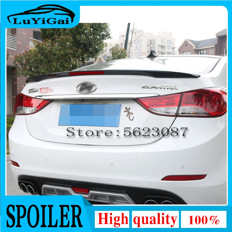 High Quality ABS Material for HYUNDAI ELANTRA 2012 2013 2014 2015 2016 2017 spoiler Car Rear Wing read stop brake lamp LED light