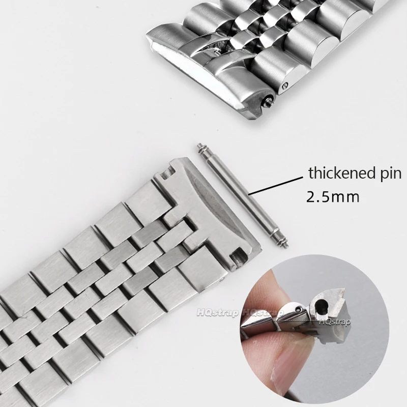 Curved End Wristband for Seiko SRPA21 SRP777 SRPC25 SRP773 Stainless Steel Bracelet Solid Metal Buckle Watchband for Jubilee