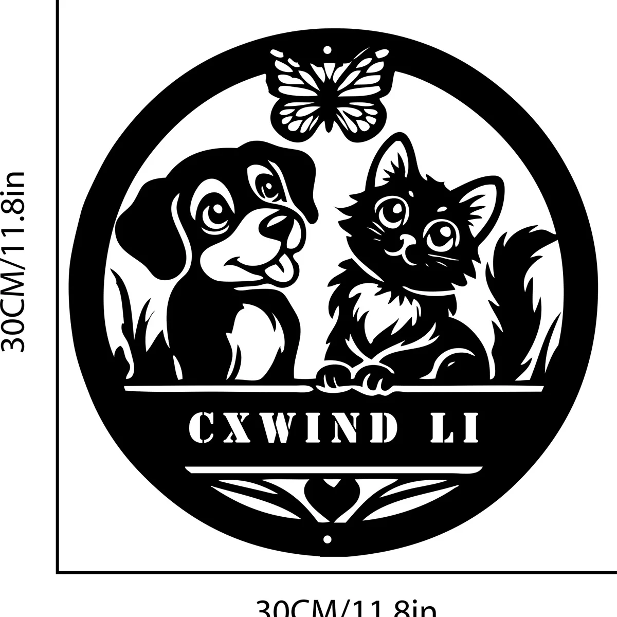 Sinal de metal personalizado para cães e gatos, suspensão de parede para cães e gatos, decoração de jardim para cães e gatos, presente para amantes de animais de estimação, família de animais de estimação