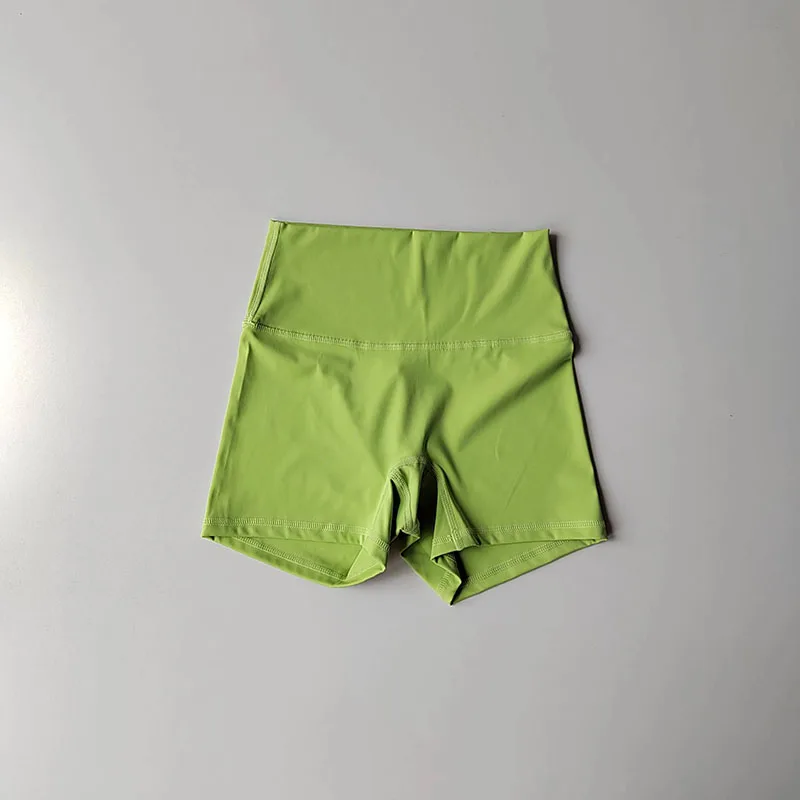 Hautfreundliche Yoga-Shorts in Nude-Optik, hohe Taille, hüftformend, enge Sportshorts, schnelltrocknend, für Training, Laufen, Fitness, Hot Pants für den Sommer. – Detail 3