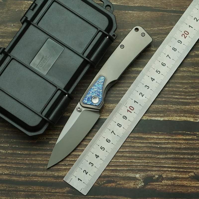 2026 New Rattlesnake Mini F03 Real M390 Steel Titanium Handle Folding Knife Outdoor Camping Survival Pocket EDC Tool