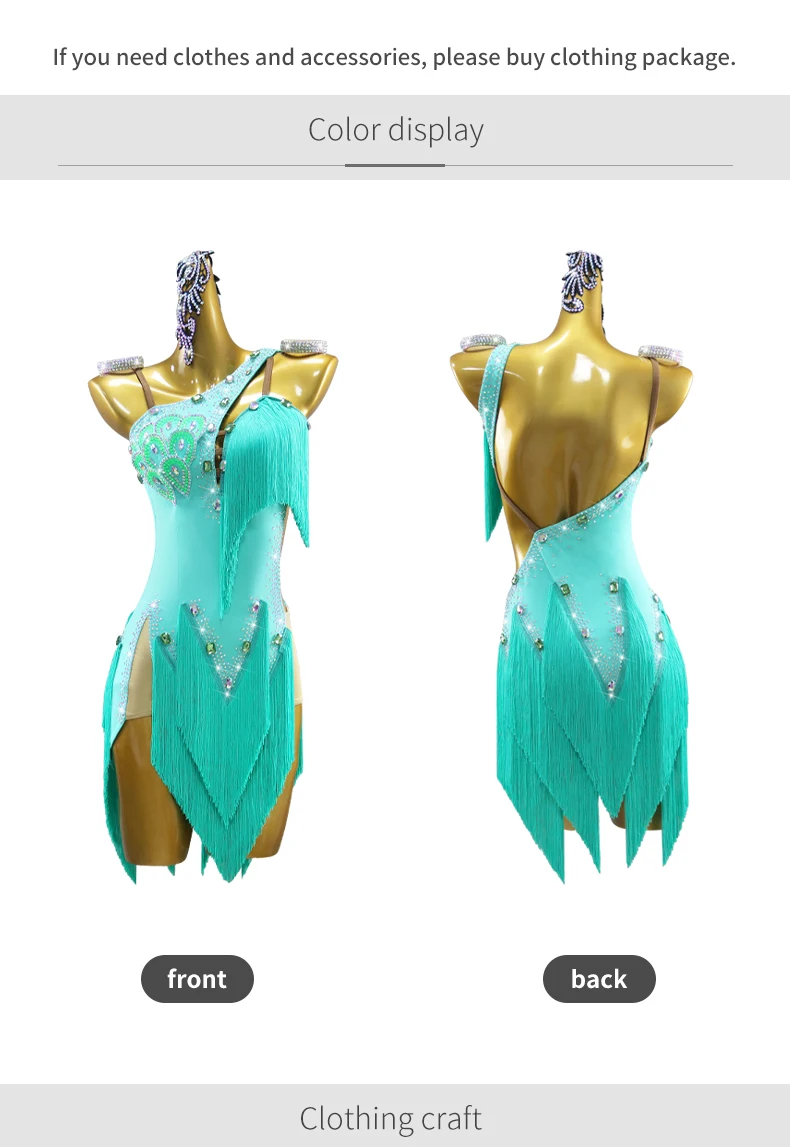 Lateinamerikanisches Tanzkleid für Wettbewerbe, Abschlussball 2026, Abschlussball-Outfits, Damen-Kostüme, Mädchen-Tanzkleidung, Sport, Amerikanisch, Erwachsene, Elegantes Karnevalskostüm – Detail 5