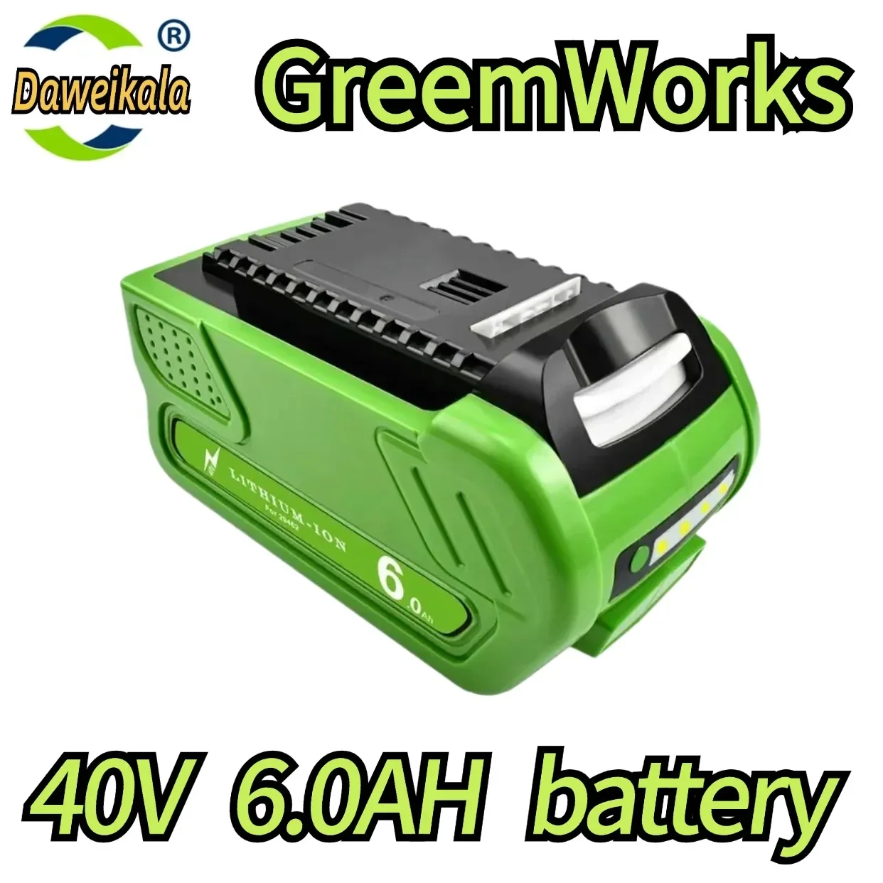 

Batería recargable de iones de litio para cortacésped, 40V, 18650 mAh, para GreenWorks 6000, 29462, 29472G-MAX, GMAX, herramient