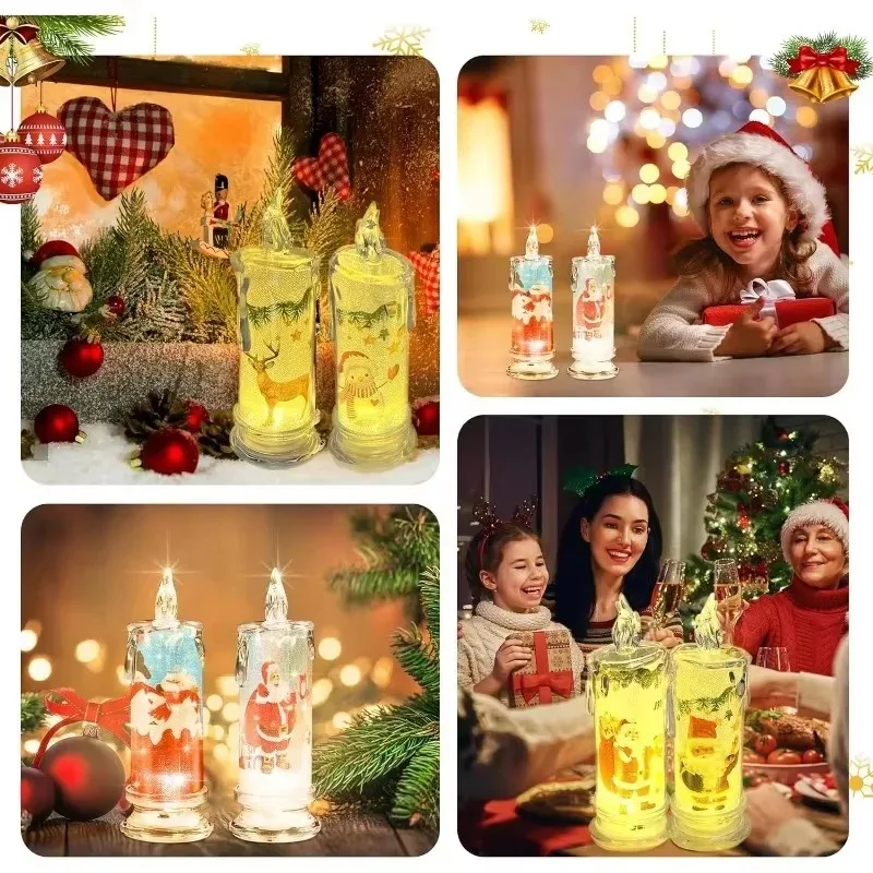 1/3/6PCS Candele a pilastro LED natalizie Luci senza fiamma tremolanti a batteria per esposizioni natalizie per interni ed esterni