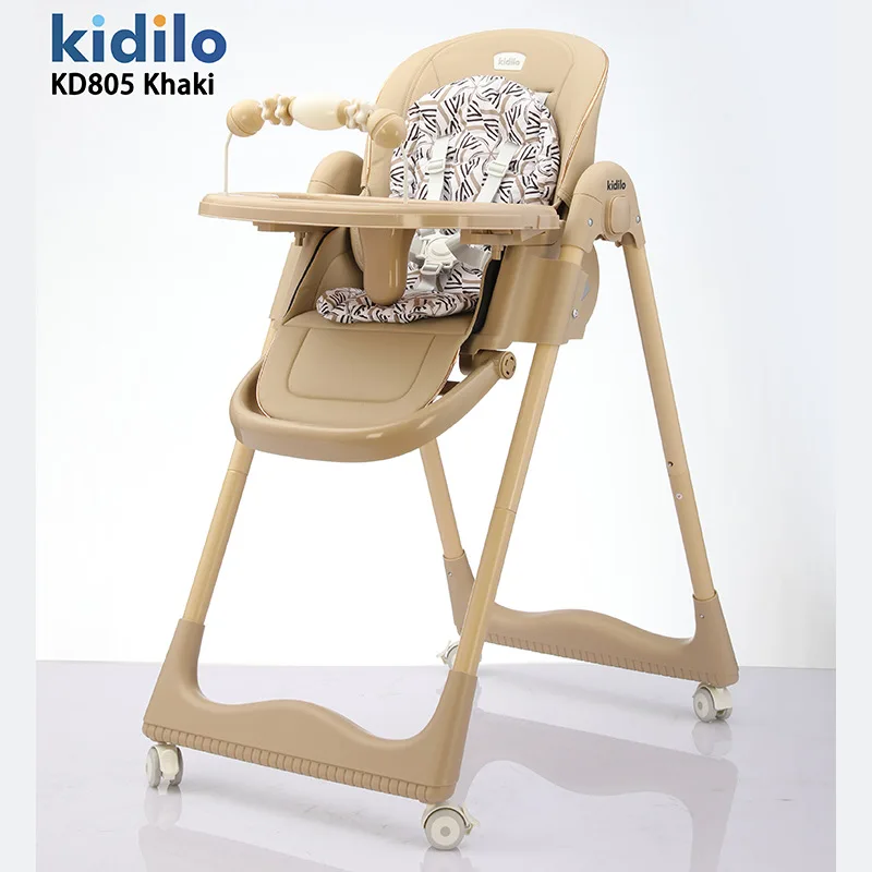 Silla de comedor para bebé Kidilo, silla de cuna para el hogar, portátil, multifuncional, plegable, se puede empujar para alimentar