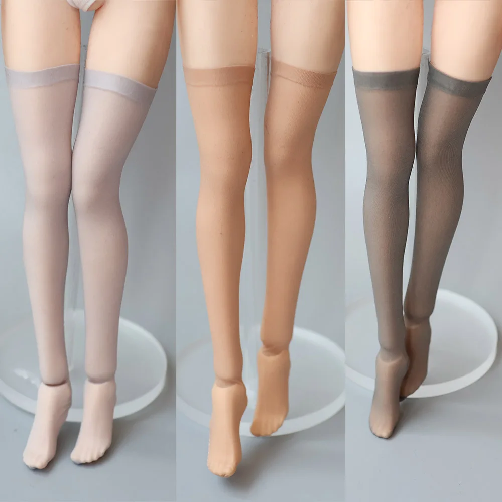 1/6 Woman Stockings Ultra Thin High Elastic Knee High Socks Clothes Accessories Model Fit 12