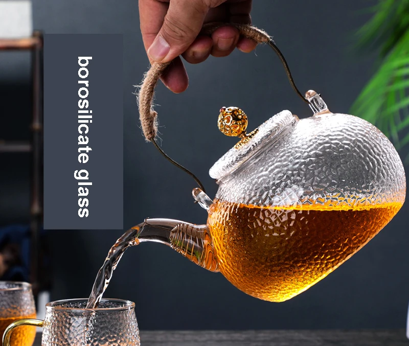 700ML, High-temperature Borosilicate Glass Coffee Kettle, Rain-drop Embossed Turkish Coffee, Clear Kettle Tea Pot