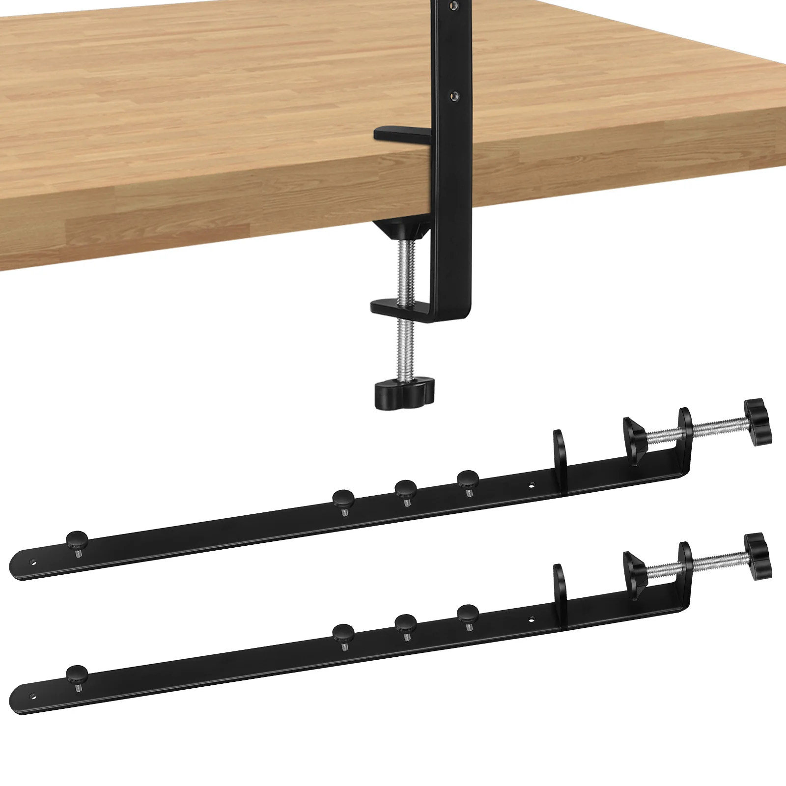 2 قطعة حامل مكتبي قابل للتعديل ارتفاع أسود قابل للتعديل سطح المكتب الجرف قوس ل Pegboards أداة خالية الإعداد طاولة قابلة للطي قضيب حامل