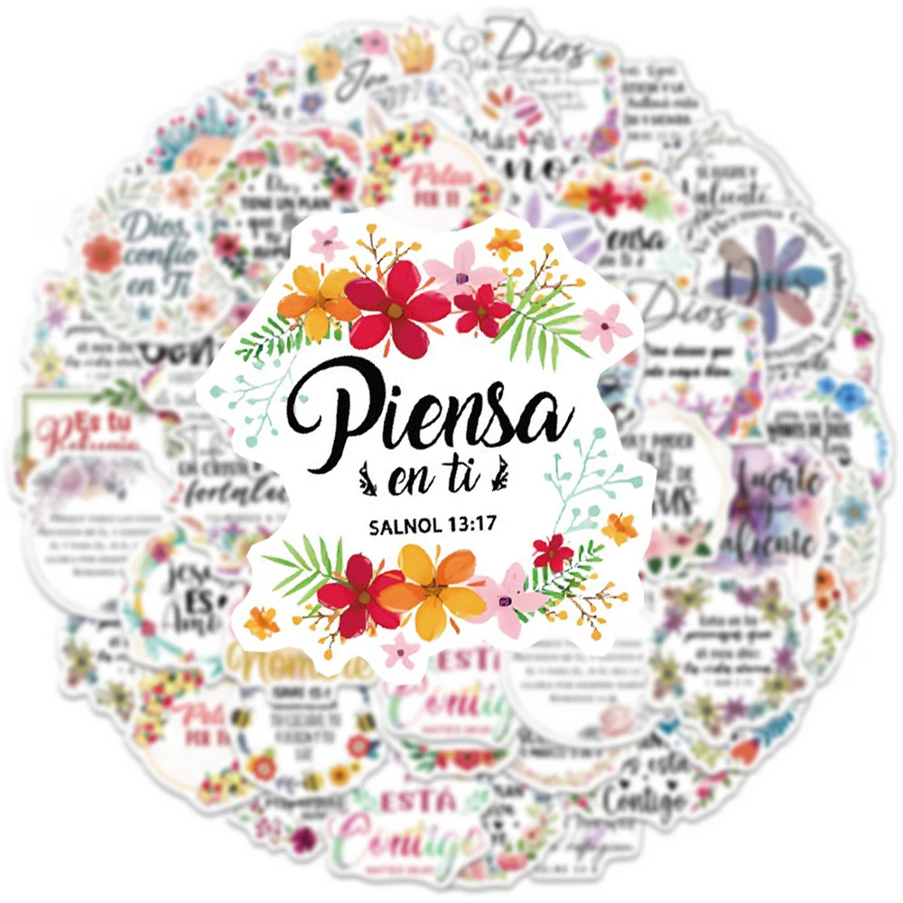 

10/30/50pcs Spanish Inspirational Quote Stickers Motivational Phrases Sticker for Notebook Phone Luggage Guitar Aesthetic Decals