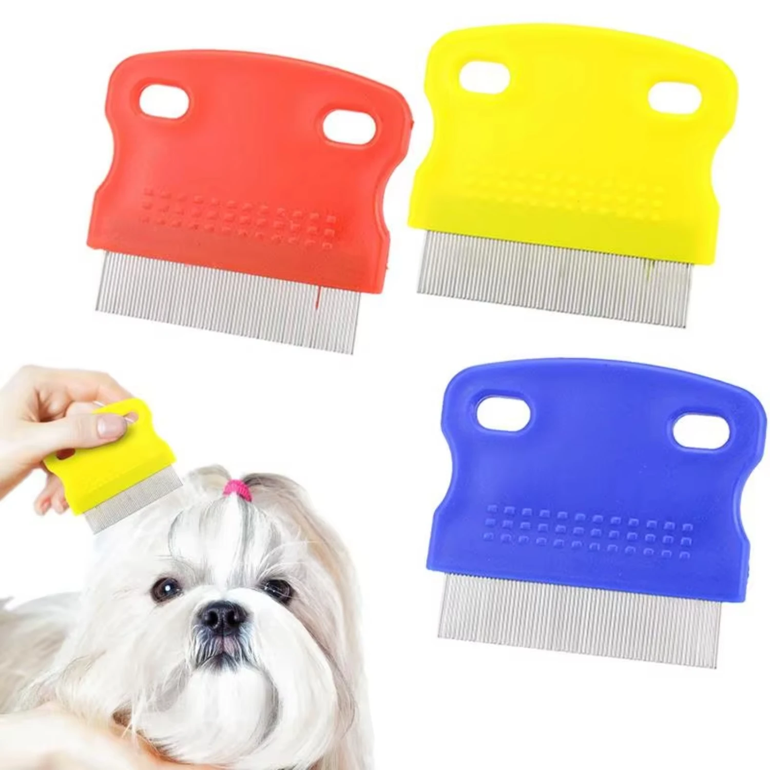 Fine Tooth Comb  Lice Flea Comb Metal Teeth Flea Comb  Cats And Kittens Flea Tick Lice Removal Grooming Combs Random