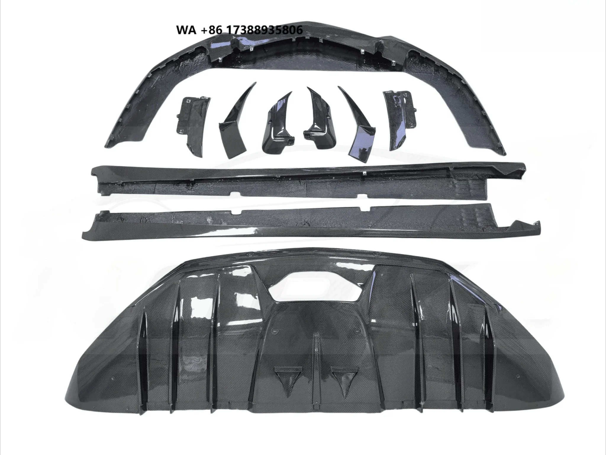 New Gloss Dry Carbon Fiber for V Rear Spoiler Bumper Seamless Plug & Play Fit for for Aventador LP700-4