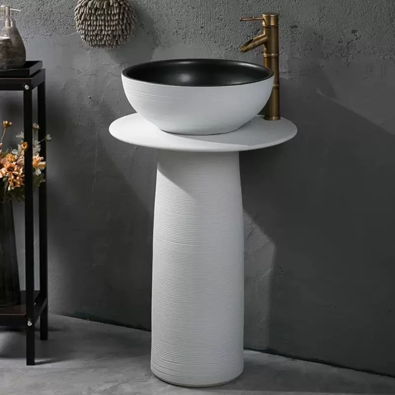 Balcony column type Floor-to-ceiling integrated outdoor wash basin household column basin Outdoor