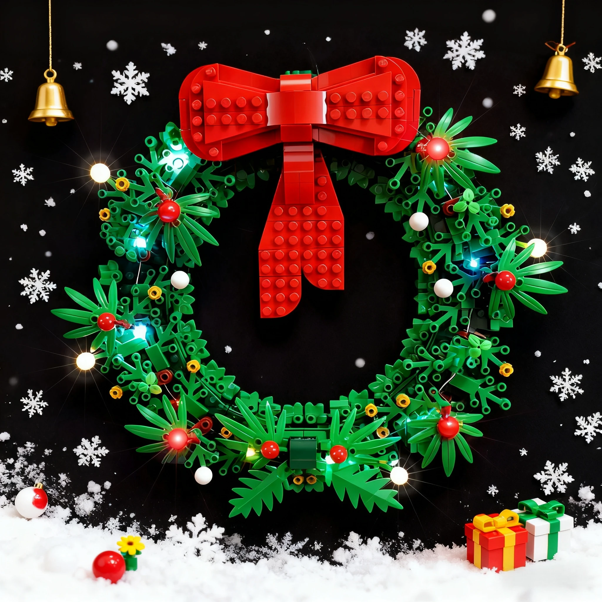 

Набор светодиодных фонарей для LEGO 40426 Рождественский венок Коллекционная декоративная лампа «сделай сам» с батарейным блоком Рождественский подарок (без LEGO)