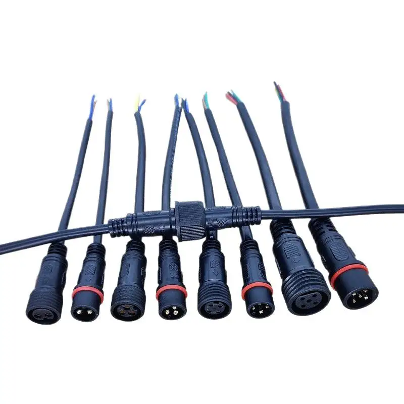 Waterproof Cable Connector 2-8 Pin Male Female Plug UV Resistant PVC Wire for Motorcycle Outdoor Parking Use