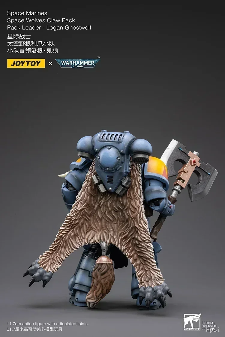 

JOYTOY Warhammer 40K 1/18 Фигурки Космическая морская пехотаSpace Wolves Claw Pack Leader-Logan Ghostwolf Коллекционная модель игрушки