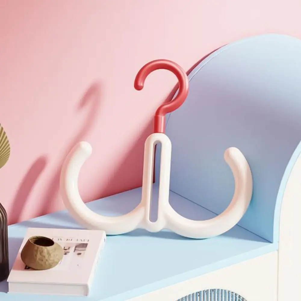 3 Buah Kait Putar Dopamin Praktis Gantungan Pakaian Hemat Ruang Dapat Ditumpuk Topi Mantel Plastik Gantung Kait Ganda Kamar Tidur