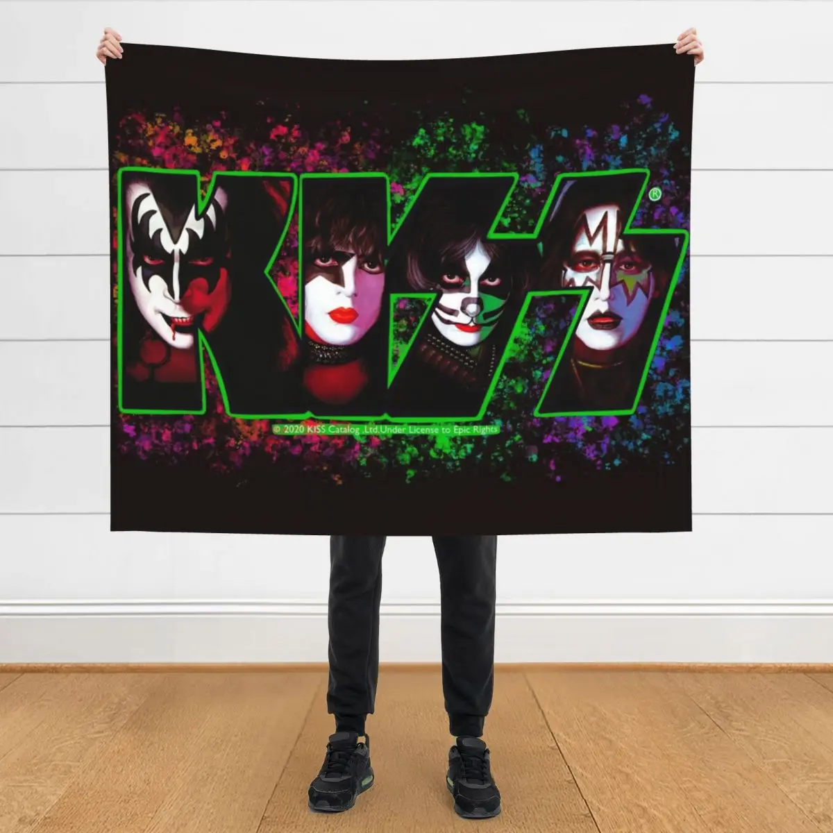 

Kiss fan art Throw Blanket funny gift Cute Plaid Thins Blankets