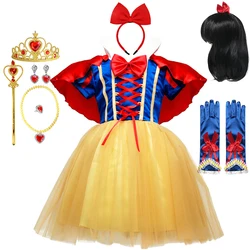 Snow White Princess Dress for Girl Costume with Cloak Summer Halloween Party Costume Clothing Sets Kids Clothes Girls Dresses