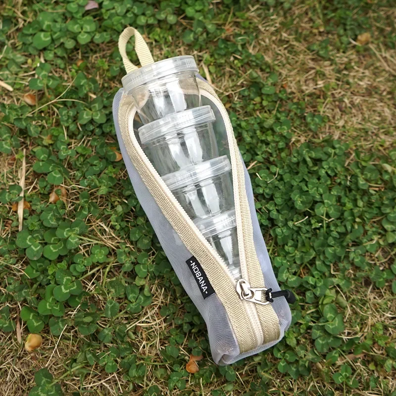 1세트 휴대용 캠핑 양념 키트 야외 여행 양념 용기 가방 투명 양념 병 여행 양념 보관 용기 세트