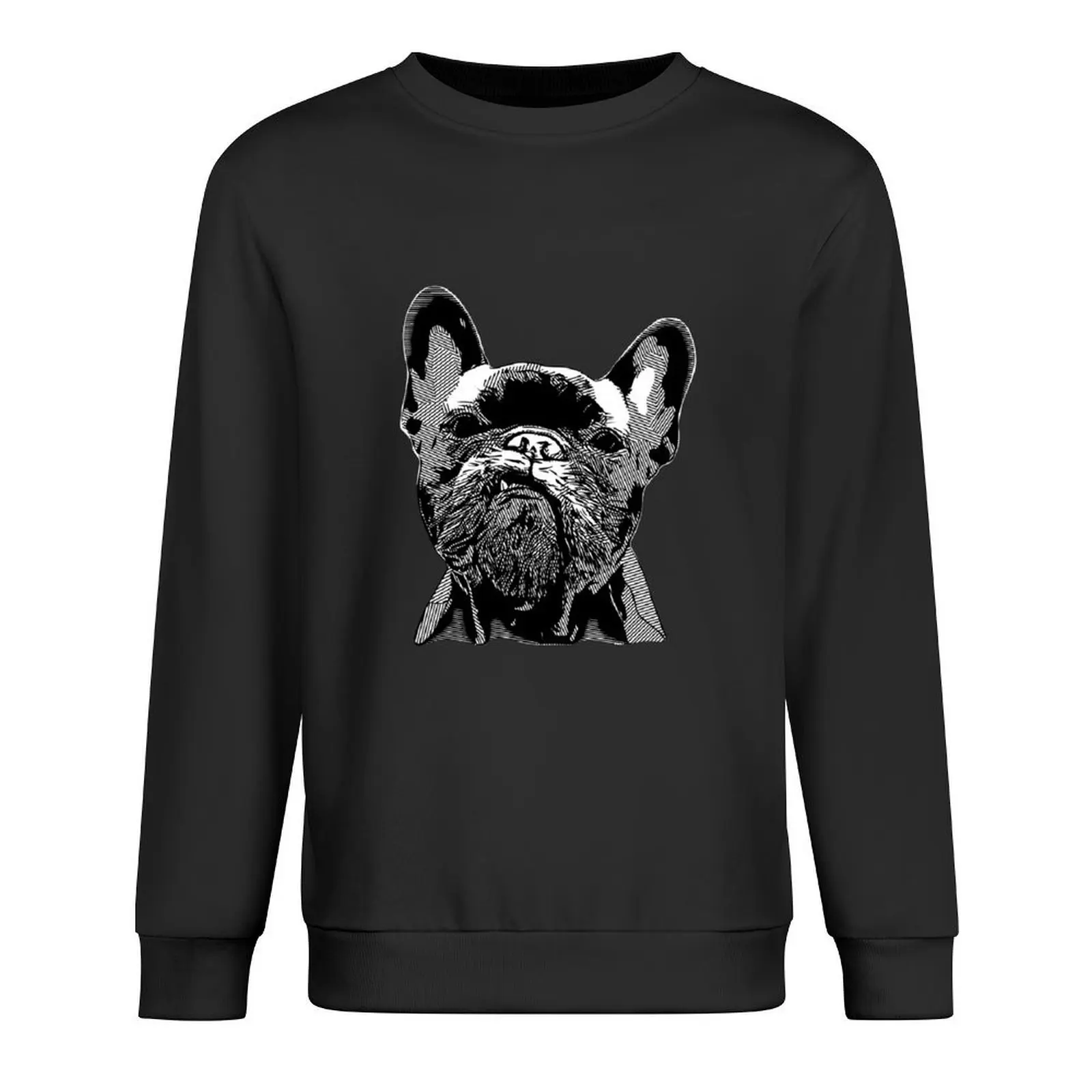 

French bulldog geometric black white Pullover clothes for men autumn korean style clothes men's coat men sweatshirt
