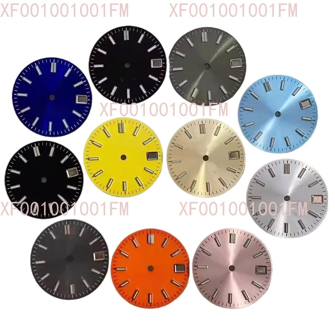 

Новый циферблат, с циферблатом с рисунком солнечного сечения диаметром 28,5 мм. Подходит для механизма NH35/4R и имеет зеленый люминесцент.