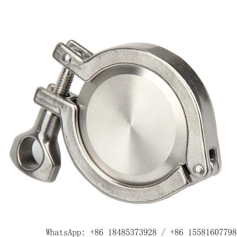 304 Stainless Steel Sanitary Tri‑Clamp Blind Plate Set Quick Release Clamp End Cap Plug for Food Grade Pipe Fitting