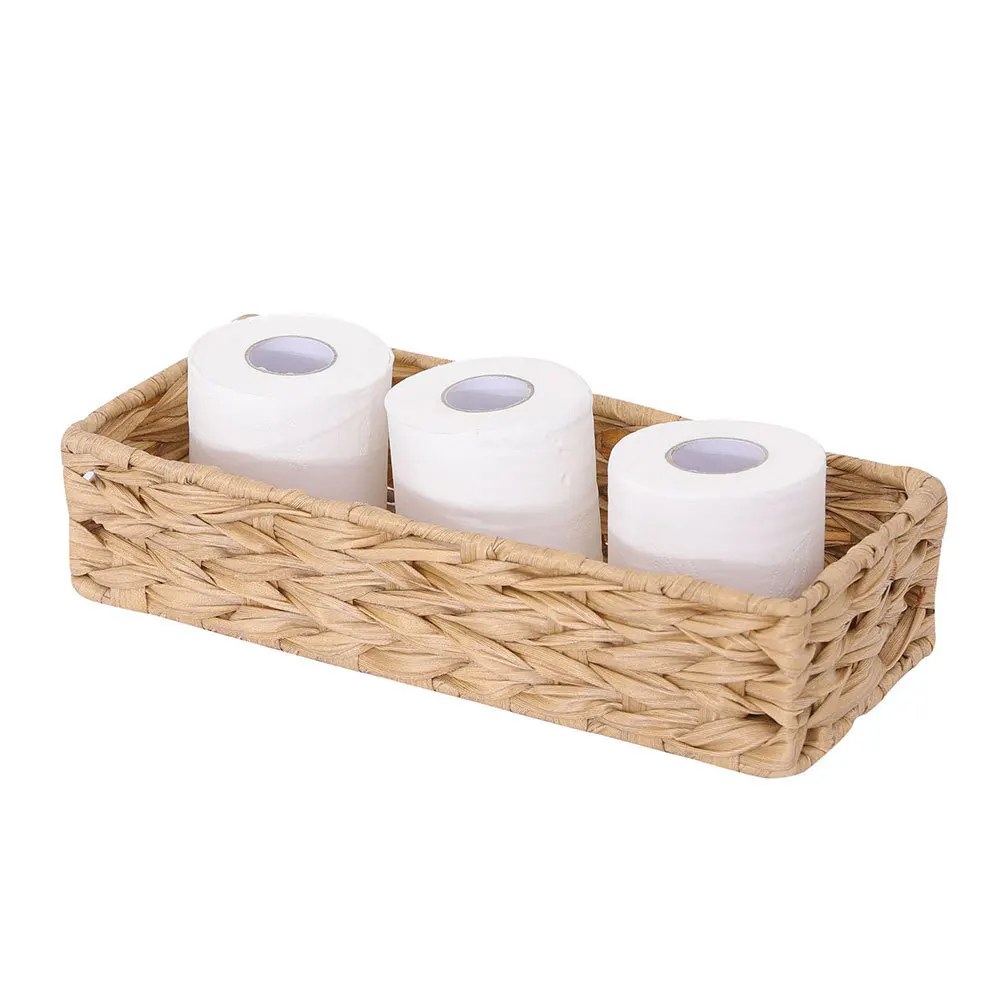 

2Pcs Woven Storage Basket Set Handwoven Organizer Bin for Bathroom Kitchen Desktop Sundries Container Storage