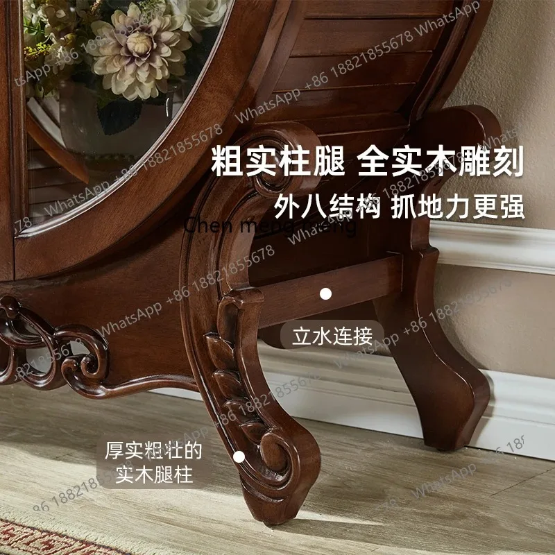 خصم جديد خزانة مشروبات خشبية صلبة أمريكية خزانة عرض أثاث فني خزانة النبيذ خزانة النبيذ الزجاجية #6