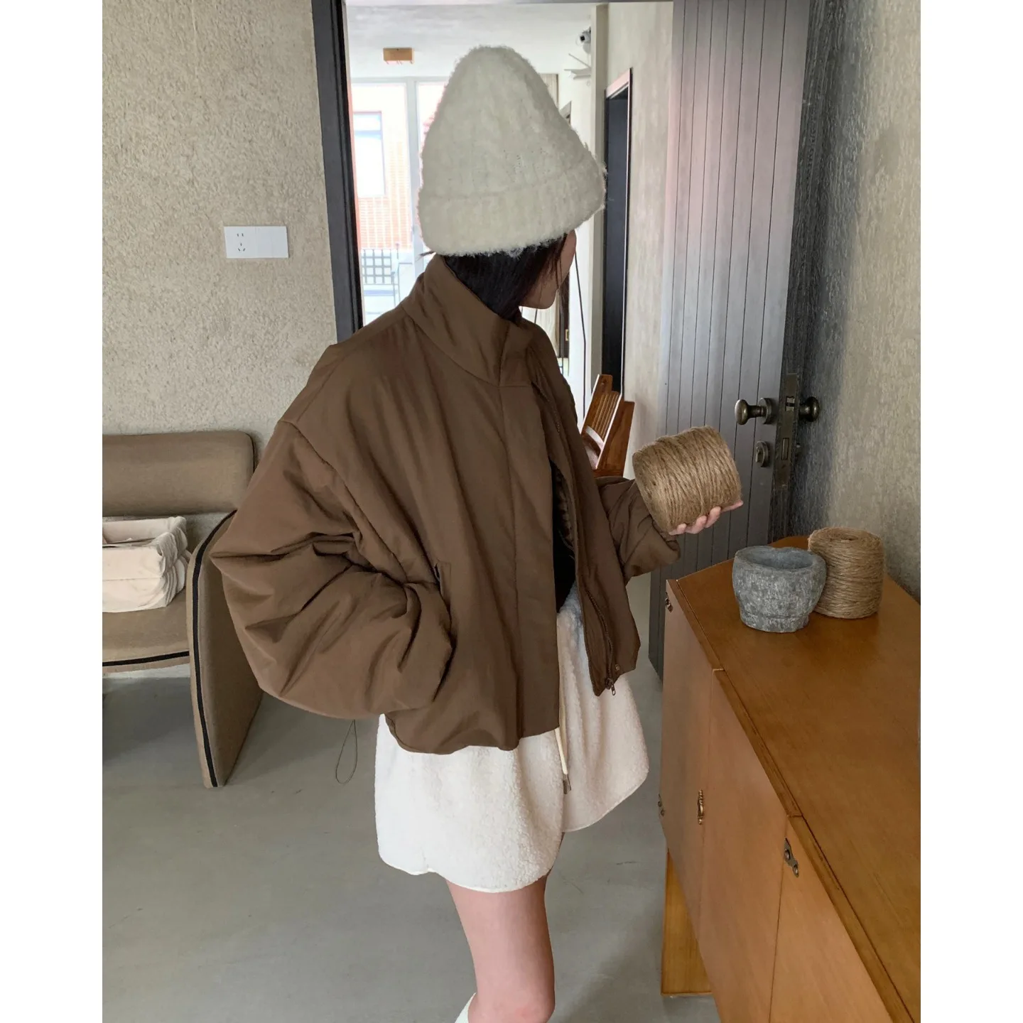 

Korean Sle ort Lightweight Cotton Jaet Women's Warmth Bread Coat Casual Versatile Spring Autumn Winter Faionable
