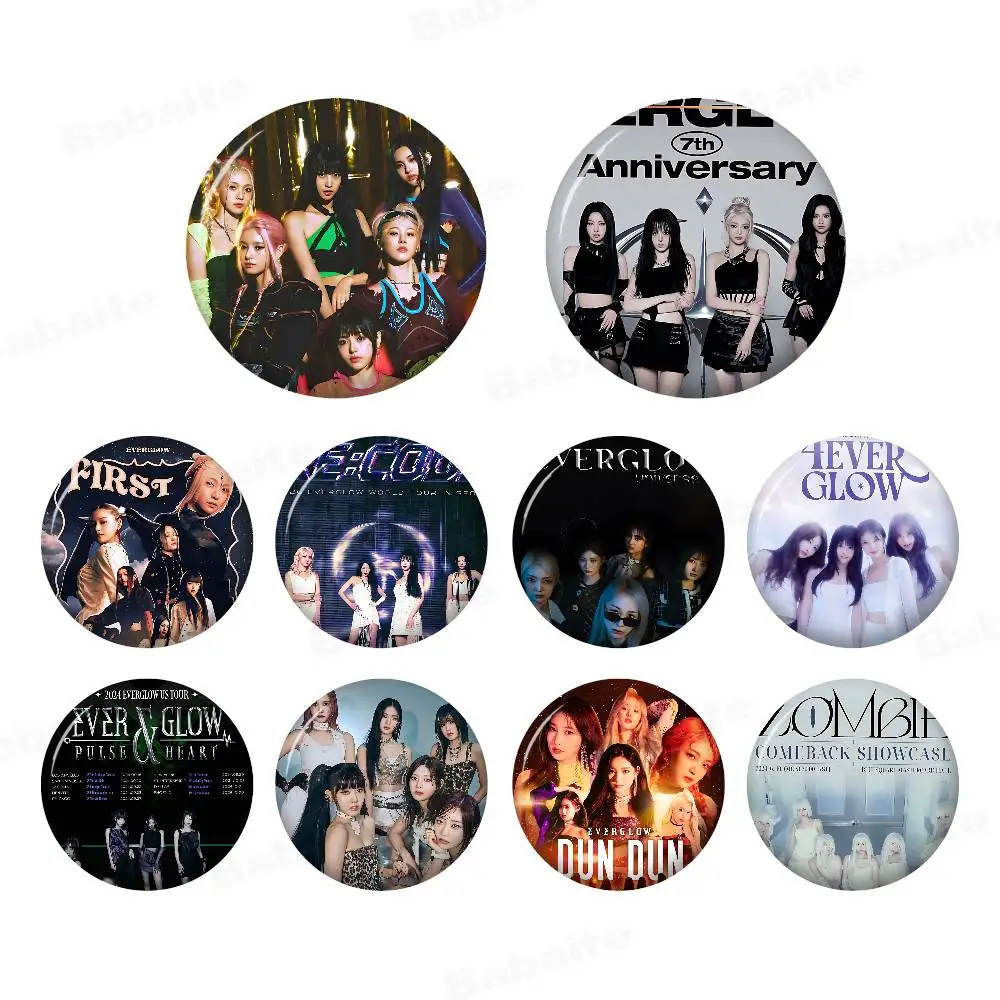 Female singing group E-EVERGLOW-W 58mm Animals Funny Brooches Badge Backpack Clothes Gift Accessory