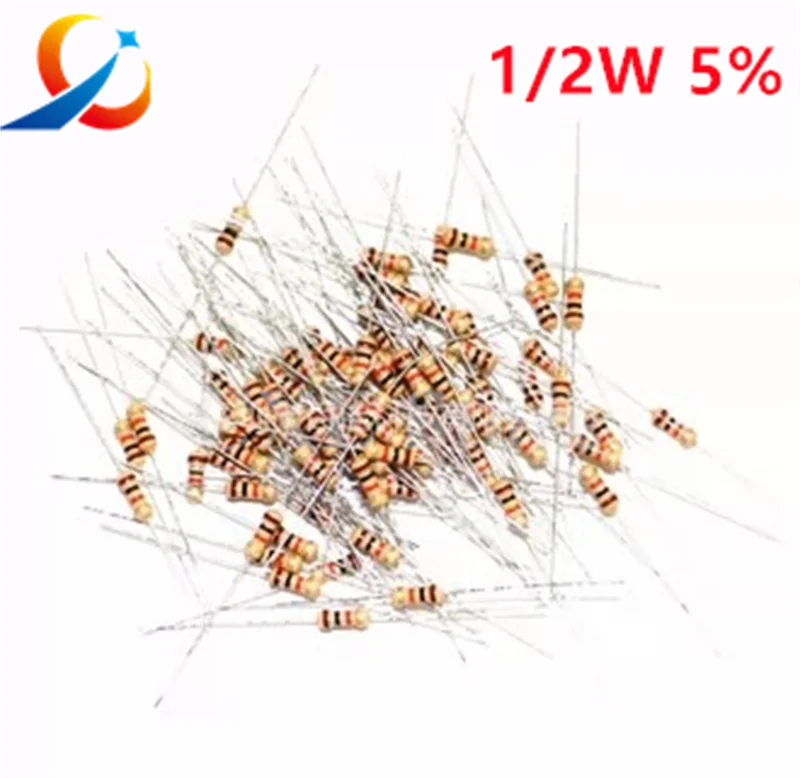 500PCS Carbon Film Widerstände 1/2W 5% 1R/1,2R/1,8R/2R/3R/4,7R/5,6R/10R/47R/100R/150R/390R/470R/560R/1K/2,2K/3K/5,1K/10K/47K NEUE – Detail 2