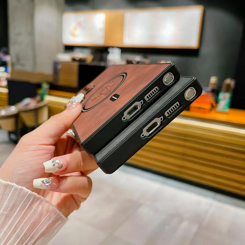 Luxury Leather For Magsafe Case For Samsung Galaxy S24 S22 S21 S23 Ultra Plus FE Cases Magnetic Wireless Charge Shockproof Cover