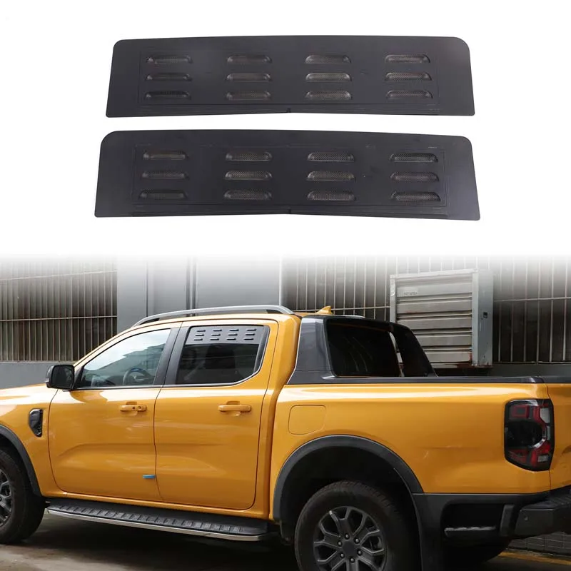 

Для Ford Ranger 2023-2024 задние вентиляционные жалюзи, вентиляционная панель заднего окна, декоративная панель, внешние аксессуары для автомобиля