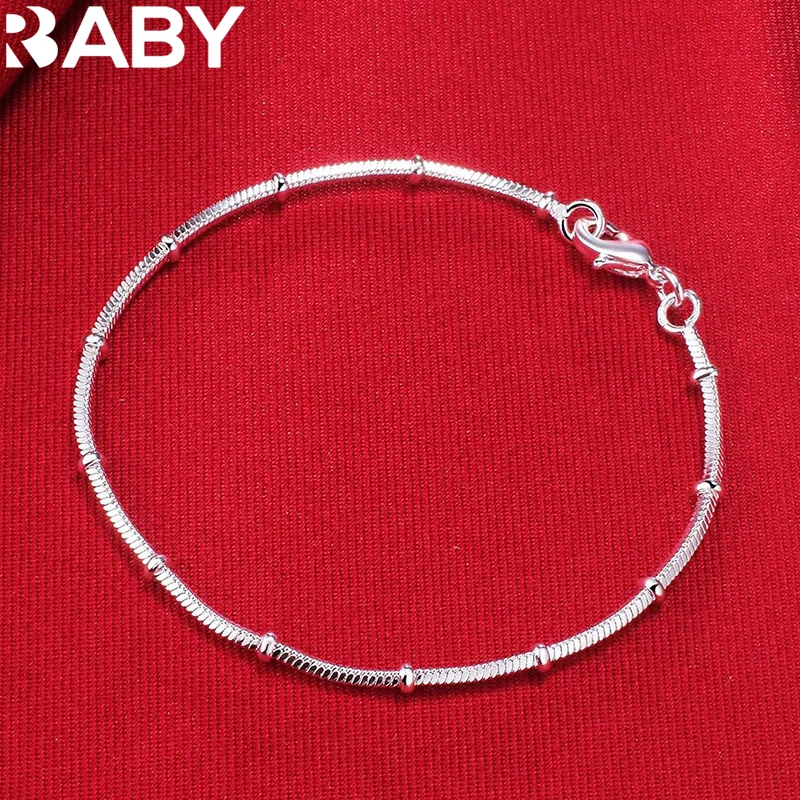 

Hot new 925 sterling silver Bracelets for women fine snake bone beads chain fashion Wedding party Christmas gifts Jewelry